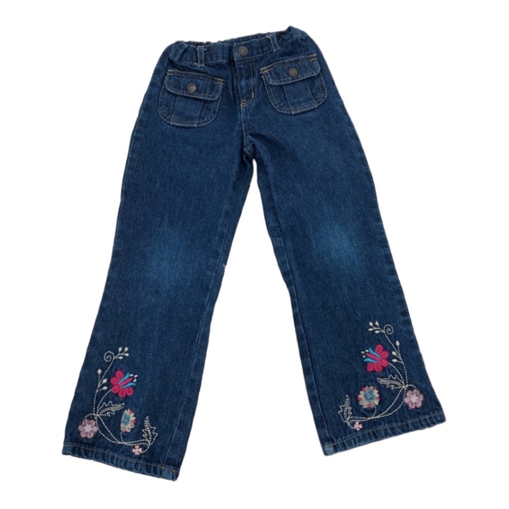 B.T. Kids Embroidered Floral Jeans Girls Size 5